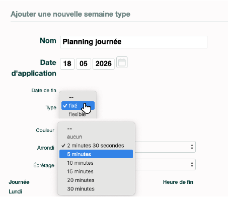 Fiche semaine type