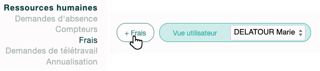 Bouton d'ajout de frais