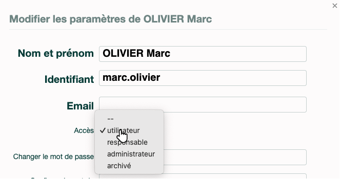 Changer le statut d'un utilisateur archivé