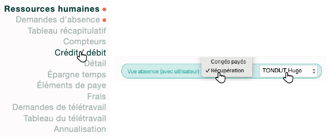 Tableau de calcul des récupérations